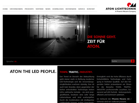 Aton Lichttechnik - Webdesign Aton Lichttechnik - Webdesign