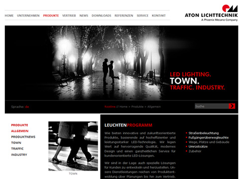 Aton Lichttechnik - Webdesign Aton Lichttechnik - Webdesign