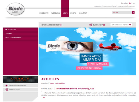 Binde Optik - Webdesign Binde Optik - Webdesign