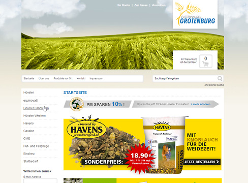 Futterhandel Grotenburg - Webdesign Onlineshop Futterhandel Grotenburg - Webdesign Onlineshop