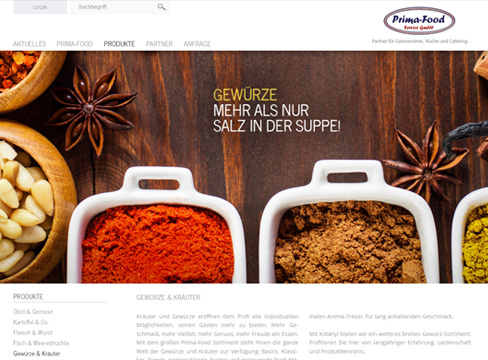 Prima Food - Webdesign Prima Food - Webdesign